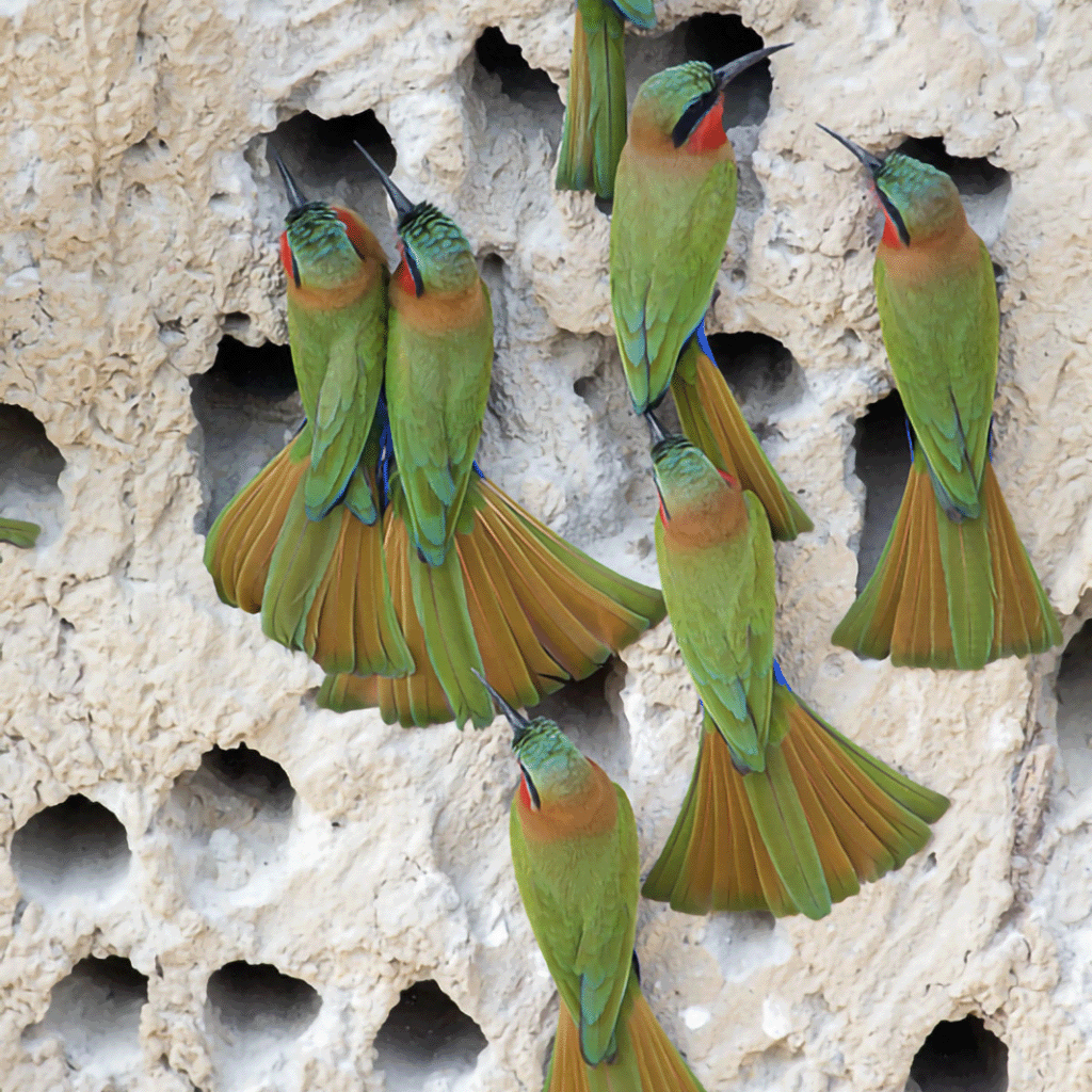 Red-throated Bee-eaters at their Nests, Uganda. Photo by Melissa Groo